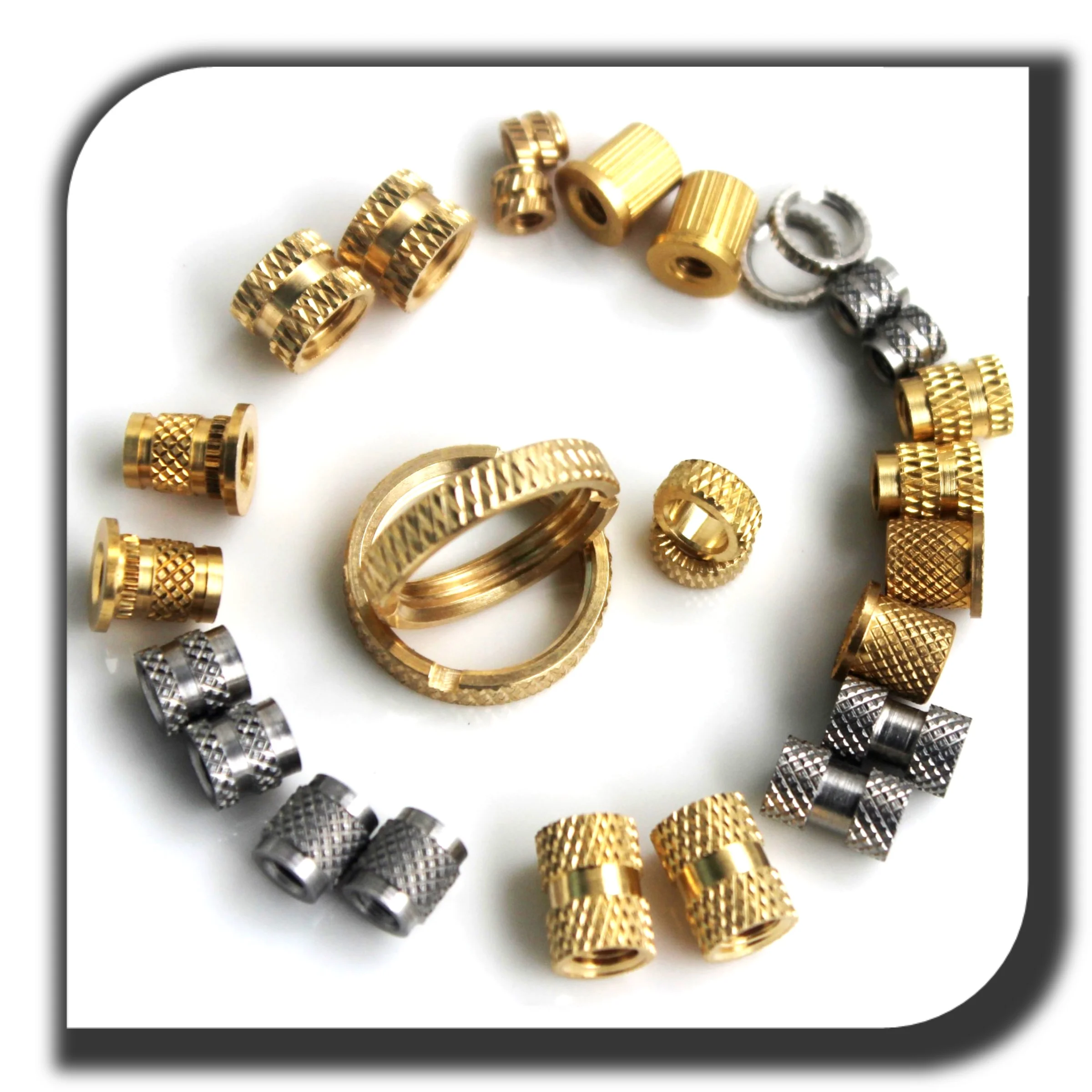 CNC parts M8 M12 M16 M18 thread brass thumb knurling nuts