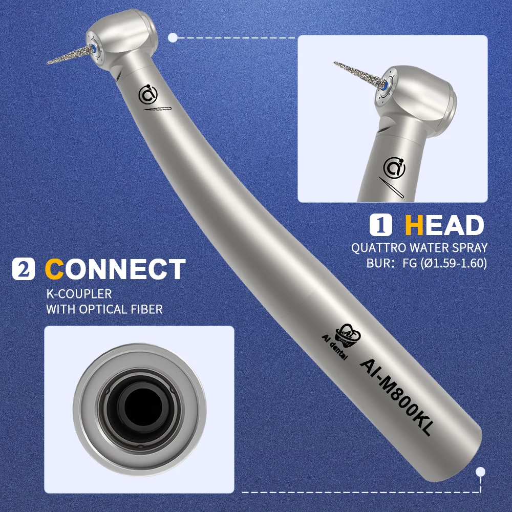 Мини-наконечник для воздушной турбины стоматологический высокоскоростной наконечник мощность 23 Вт титановый корпус Сверхлегкий K-соединительный элемент M800KL
