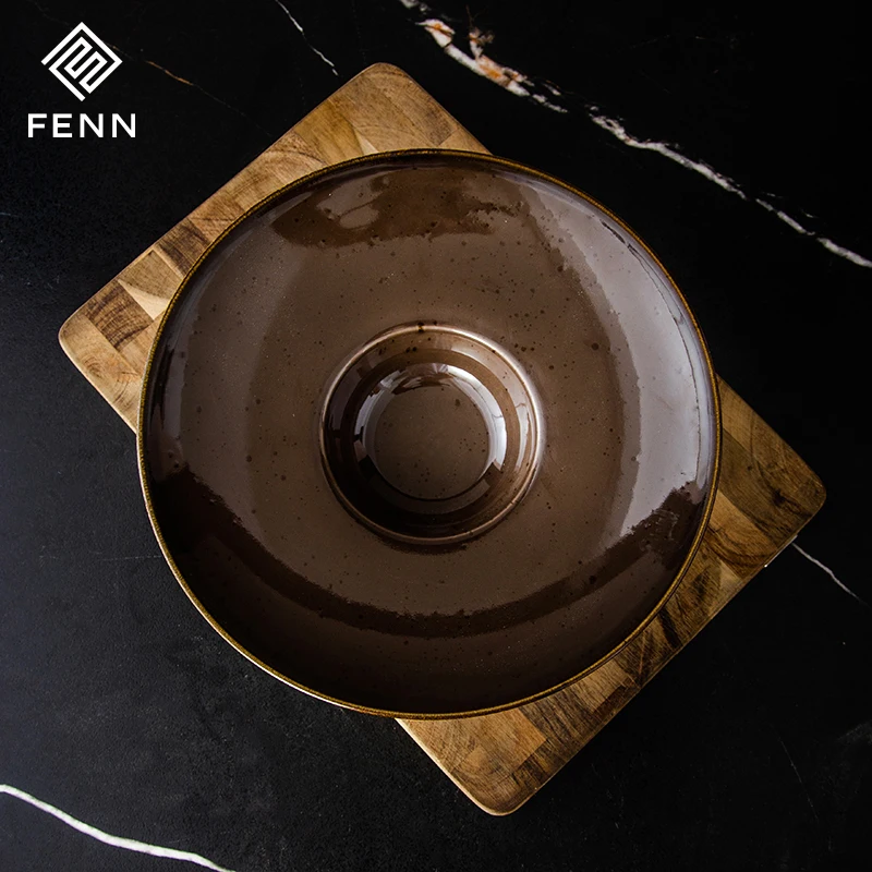 Деревенская керамическая тарелка для пасты