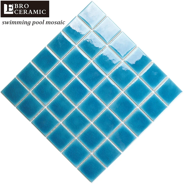 
Ice crackle design swimming pool broken ceramic crackle porcelain mosaic for outdoor pool decking E48L01 