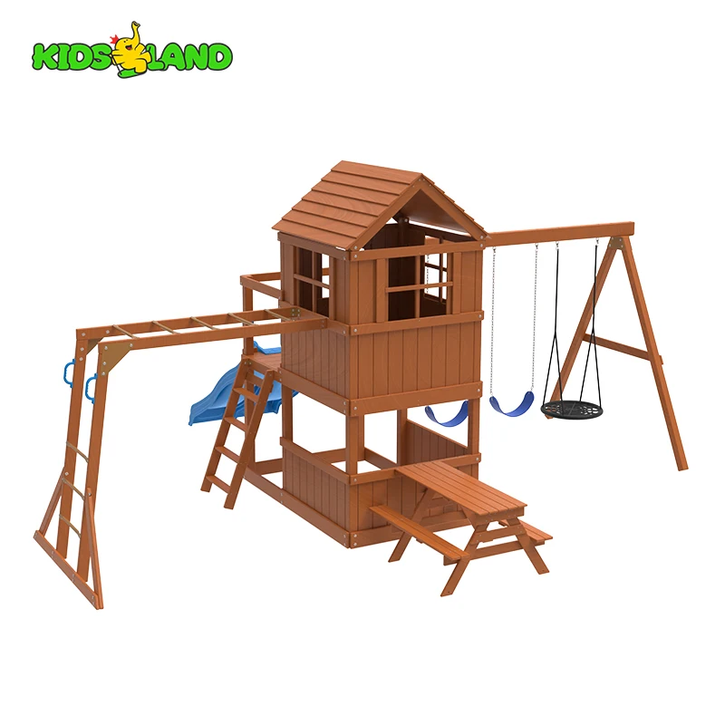 Skyloft Wooden Play Set Amusement Equipment Indoor Outdoor Backyard Swing Sets Commercial Outdoor Children Playground
