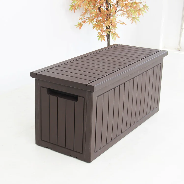 285L Waterproof Bench Deck Box Garden Plastic Outdoor Storage Box