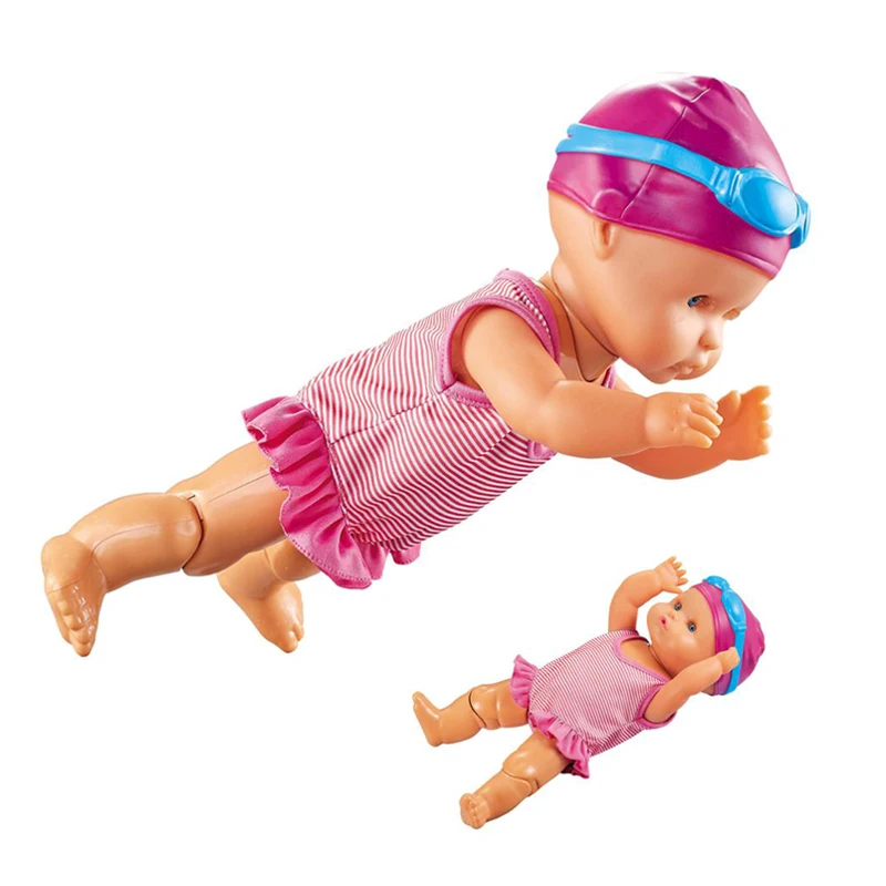 Kids Favourite Gift Summer Fun Bathtub Toys 13 inch Battery Operated Silicone Vinyl Bathing Interactive Swimming Doll