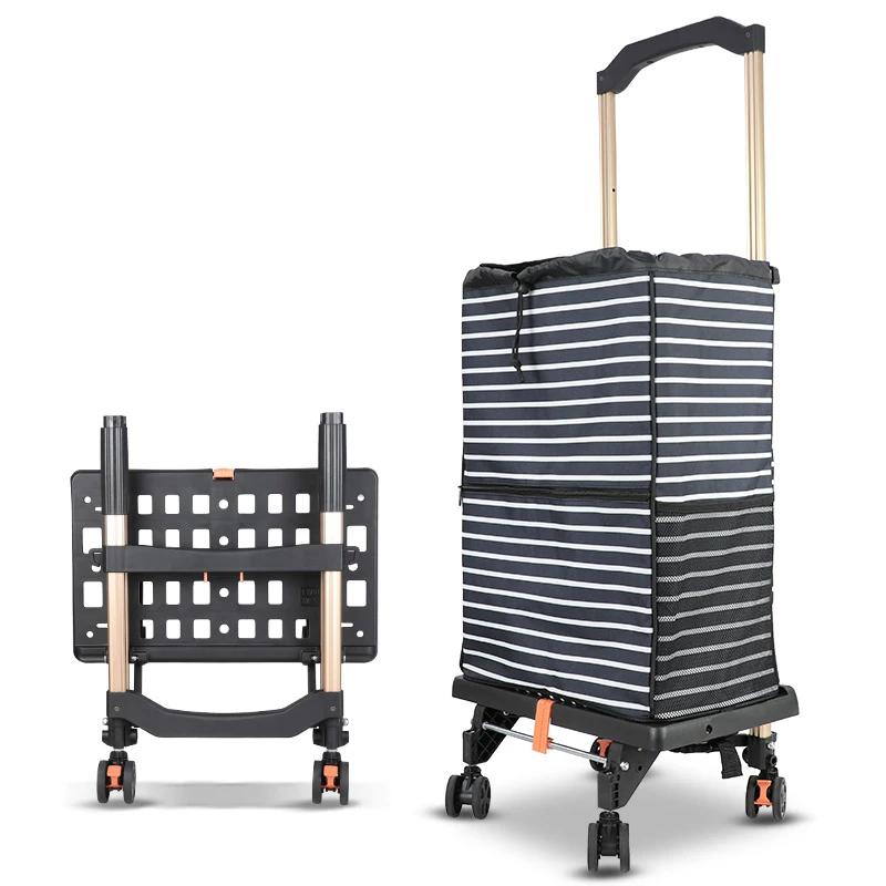 Портативная Складная Тележка BAOYU для покупок, складная тележка для продуктов