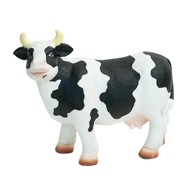 Zoo and park decoration sculpture life size fiberglass animal cow statue