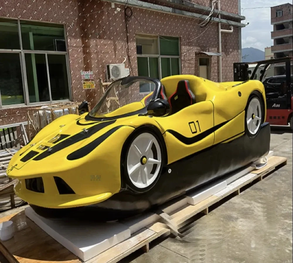 Customized Amusement Park Sports Car Sculpture Decoration Fiberglass Simulation Car Sculpture Large Resin Sculpture