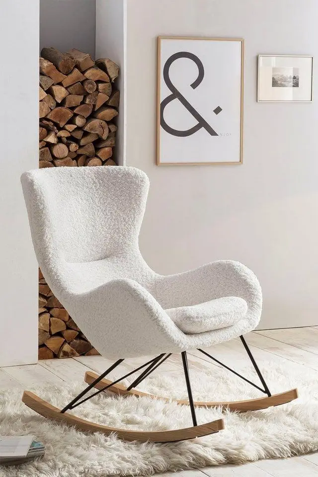 Modern Rocking Leather Cheap Leisure Chair Swivel Table Chairs Set Modern Living Room Lazy Reclining Chair for Relax