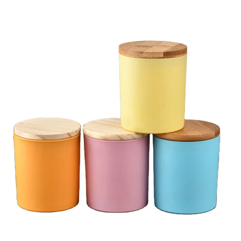 Jars Candle Holder New Color 2021 Fashion Colored Changing Candle Glass Wholesale with Lid 11oz Box Home Decoration Round 100pcs