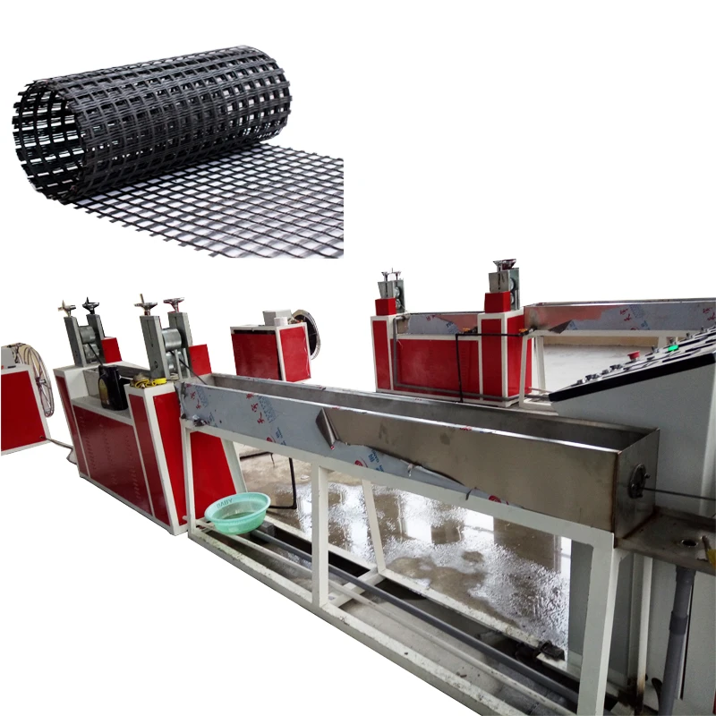 Fiberglass /Plastic geogrid strip extrusion Production line and ultrasonic geogrid welding equipment