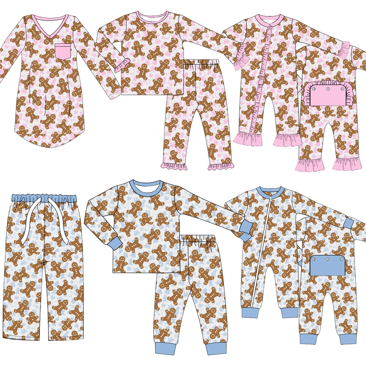 Toddler boy custom mallard ducks print Bamboo PJs wholesale baby boy two pieces outfit OEM kids long sleeve cotton pajama set