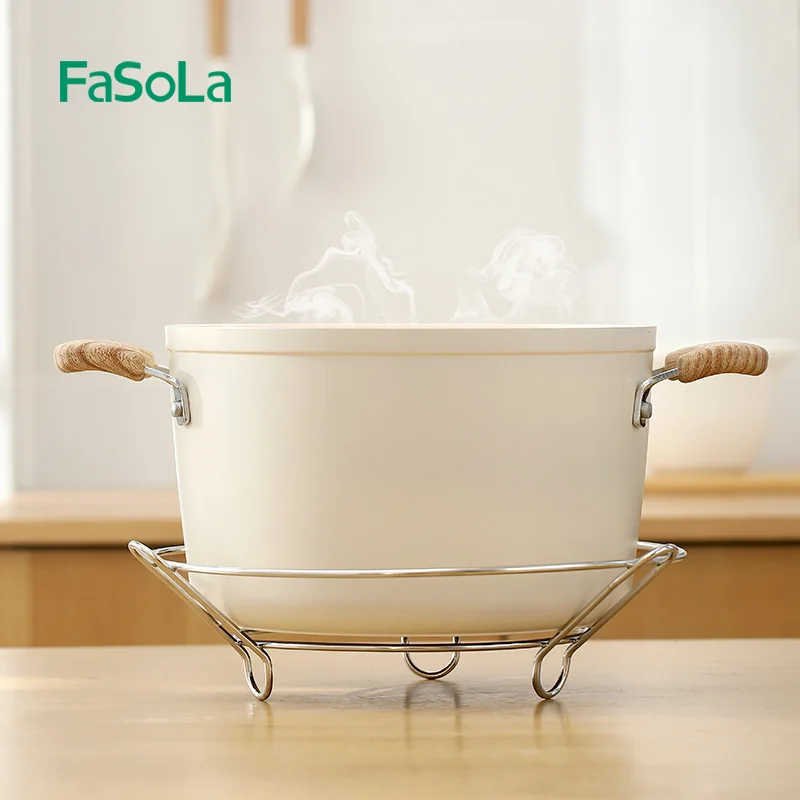 FaSoLa Multi-function Steam Rack Kitchen Stainless Steel Steamer Round Cooking Rack Stand For Instant Pot Pressure Cooker