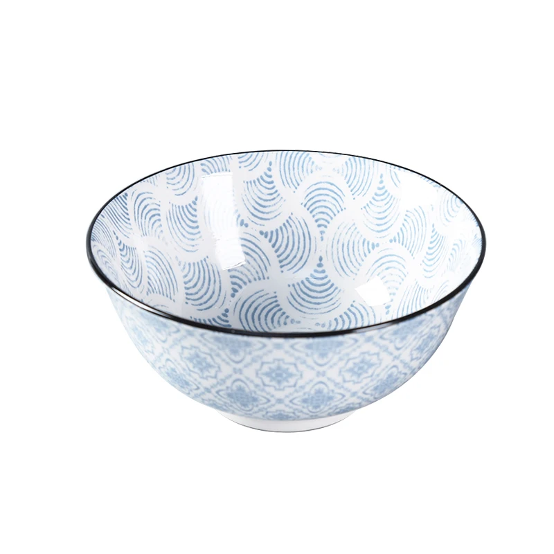 New Style Printed Ceramic Rice Salad Bowl For Sale