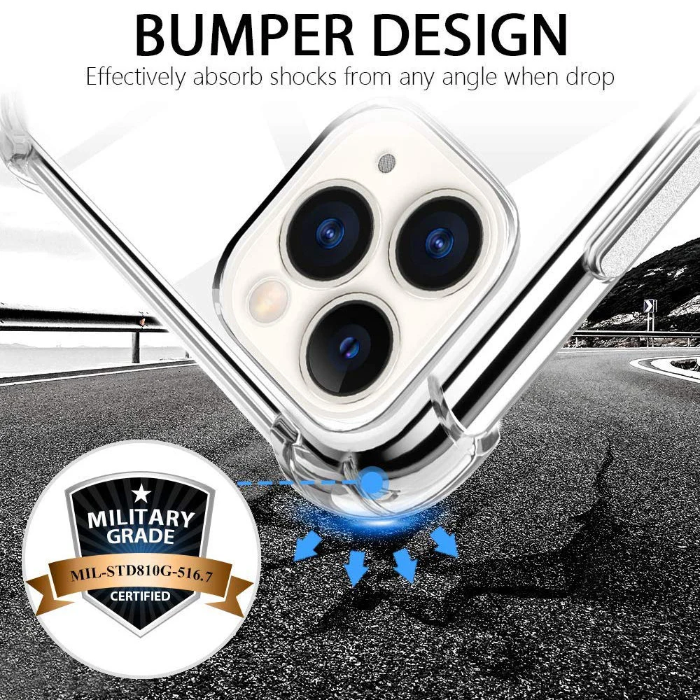 
For iPhone 11 Pro Clear Case 2019, TPU PC Shockproof Transparent Case For iPhone 11, For iPhone 11 Pro Max Bumper Case Clear 