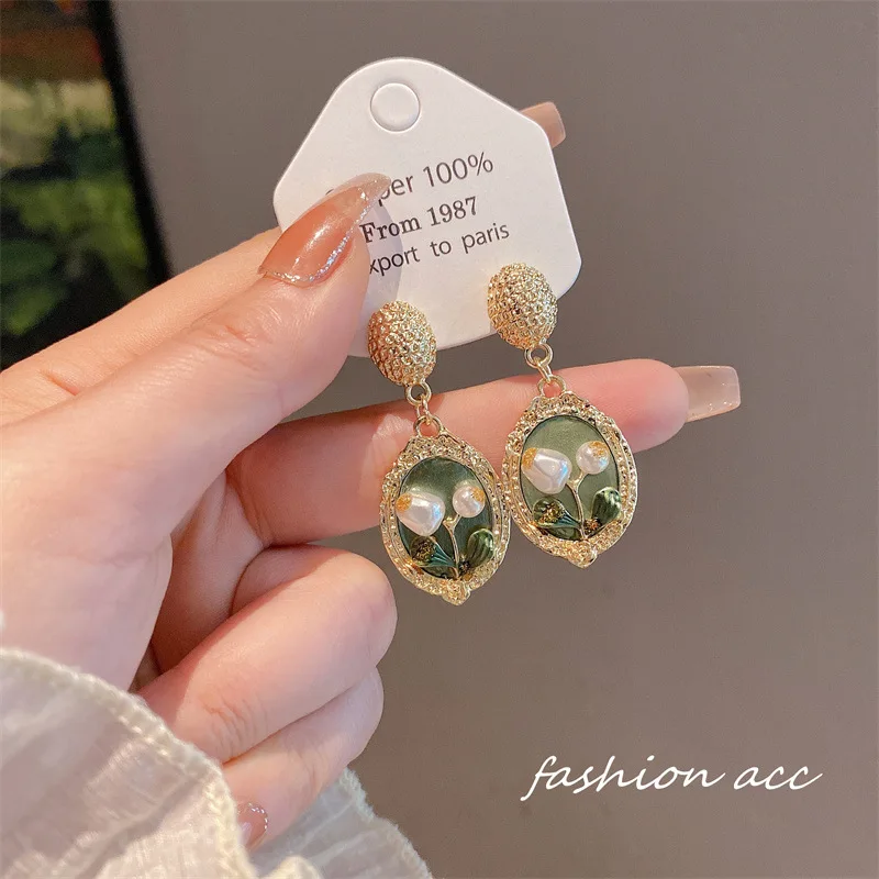 2024 Trendy Plating Sterling 925 Silver & 18K Gold Earrings Trendy Wedding & Party Jewelry with Pearl Inlay