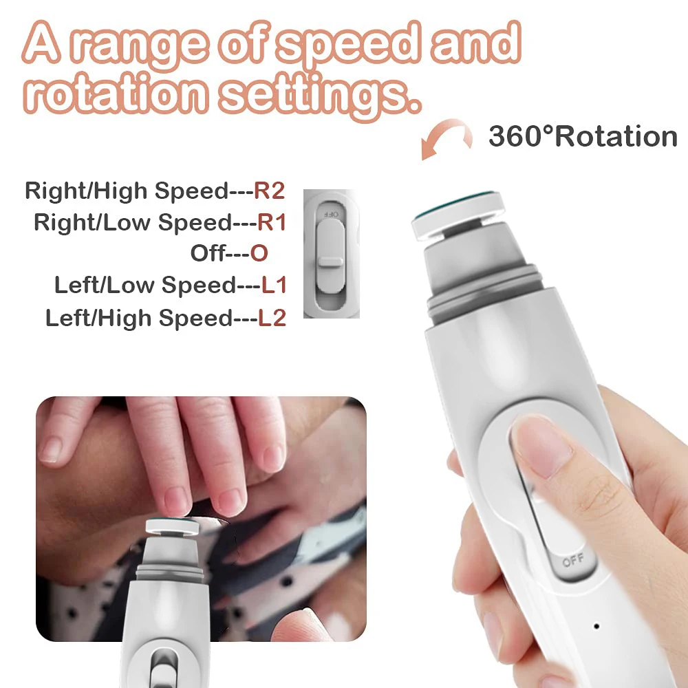 New Baby Nail Clipper Automatic LED Nail Grinder Rechargeable Nail File