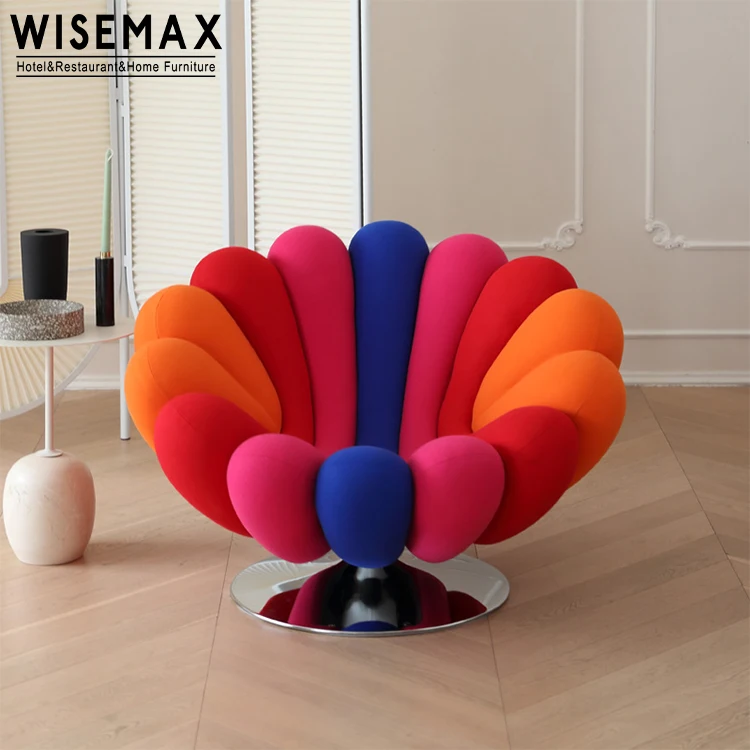 WISEMAX FURNITURE Italian designer creative single sofa chair modern minimalist swivel chair living room lazy leisure chair