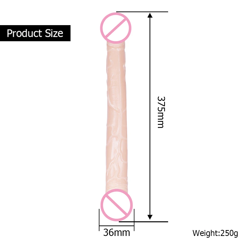 Hot Sale Factory Gays Lesbian Realistic Flexible 15 Inches Huge Double Ended Dildo