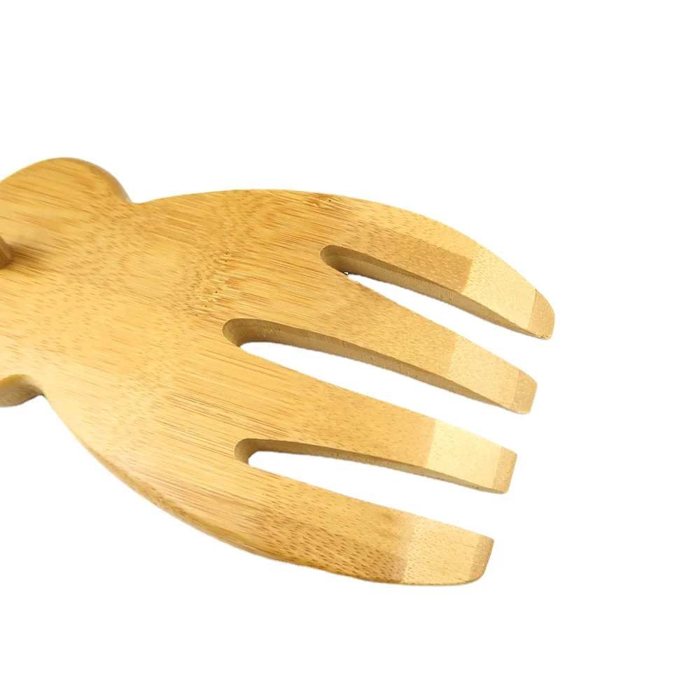 Serving Tosser Salad Server Claws Stylish Design Bamboo Wooden Salad Hands
