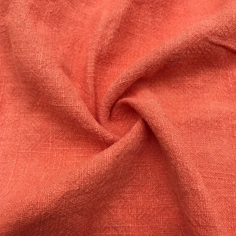 
8*8 Ramie cotton sand washing slub linen fabric for garment custom design 