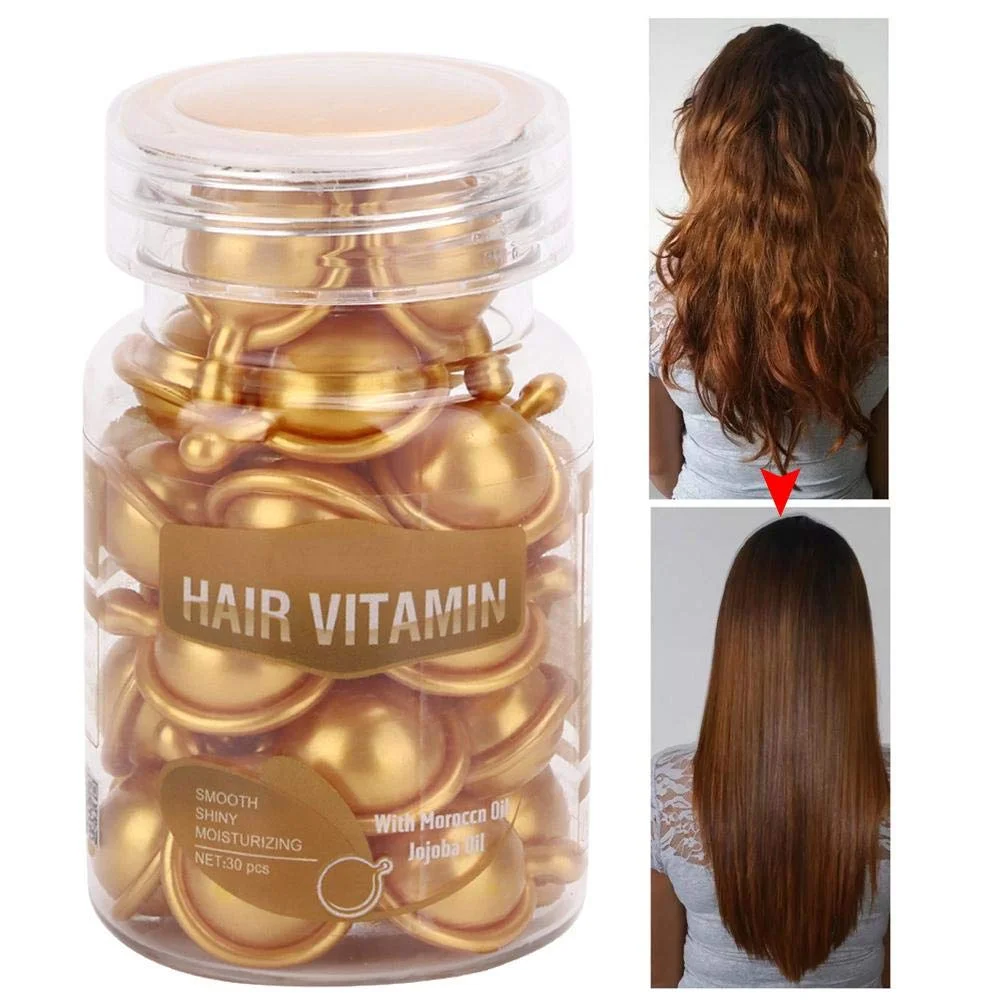 Hair vitamin smooth shiny moisturizing enriched serum capsule with Moroccan oil jojoba oil