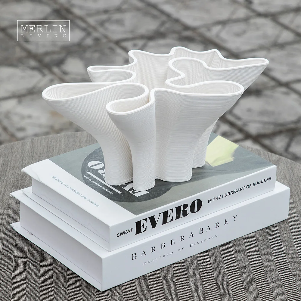 Merlin Living 3D Printing Vase Flower Bouquet Pot Shape Wedding Vase Nordic Vase For Chaozhou Ceramic Factory OEMODM Custom