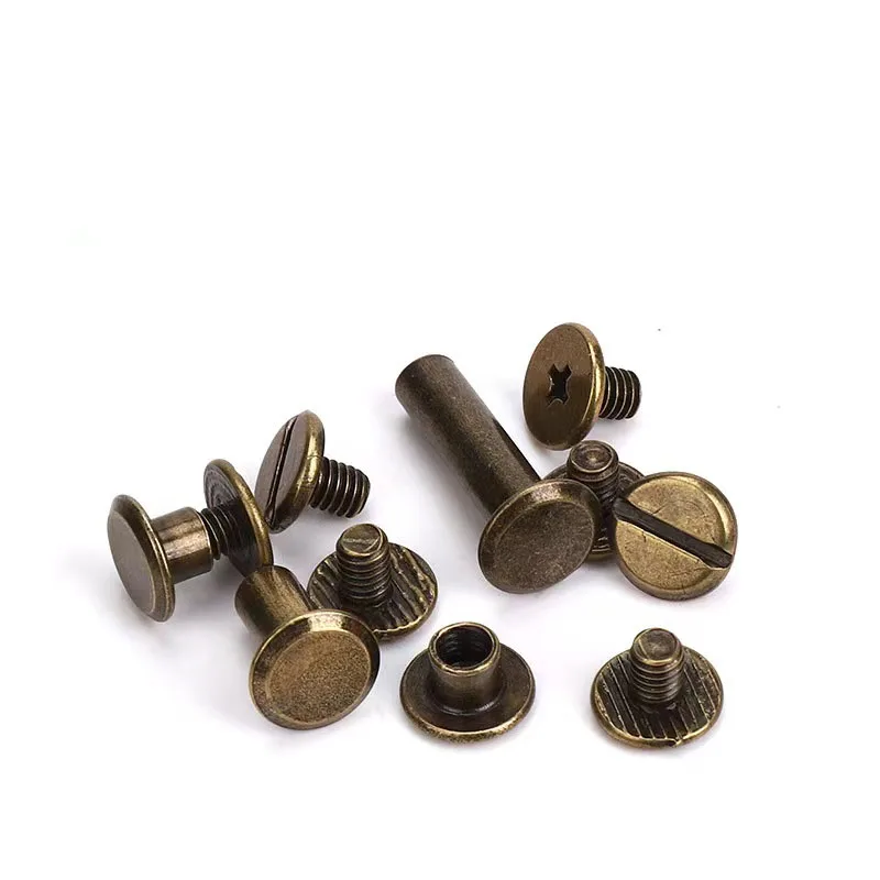 China factory custom m4 m5 titanium stainless steel brass chicago screw for leather belt male female chicago book binding screw