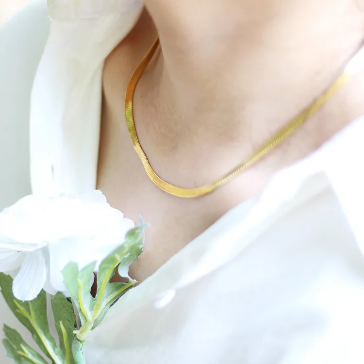 Stainless Steel Cable Beads Chain Cuban Link Chain Necklace Herringbone Chain with Lobster Clasps for DIY