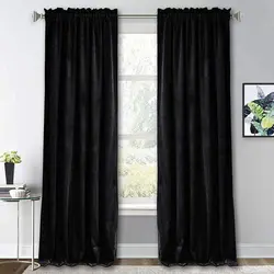 BCK088 Velvet Curtains for Bedroom Window Light Filtering Drapes for Living Room Darkening Soundproof Thermal Curtain Rod Pocket