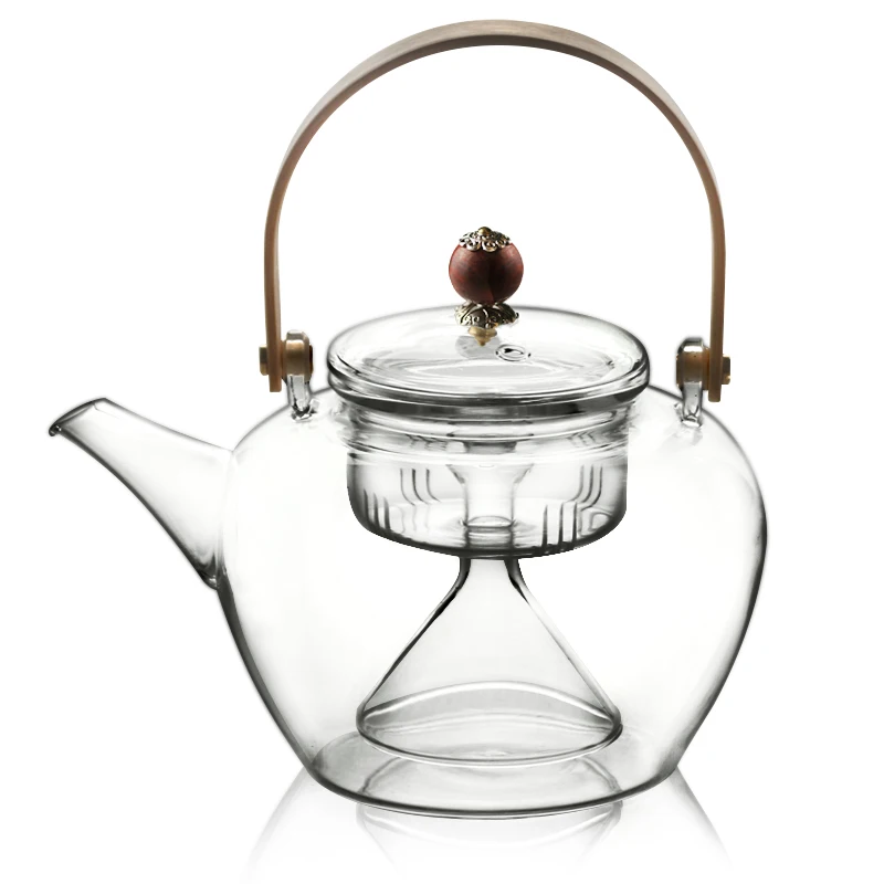 Joto Hand-thrown Borosilicate Glass teapot with Bamboo Handle