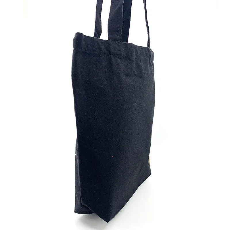 
Black handle canvas bag custom print promotional 100% cotton canvas tote bag wholesale 