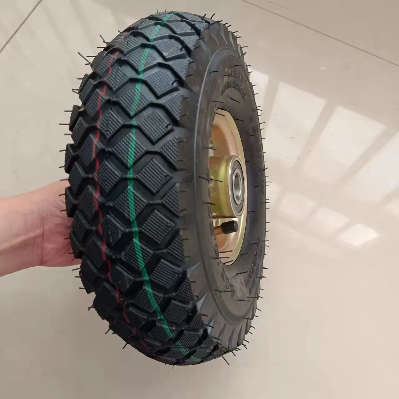 10 inch small pneumatic rubber tyre 410/350-4 trolley wagon wheel