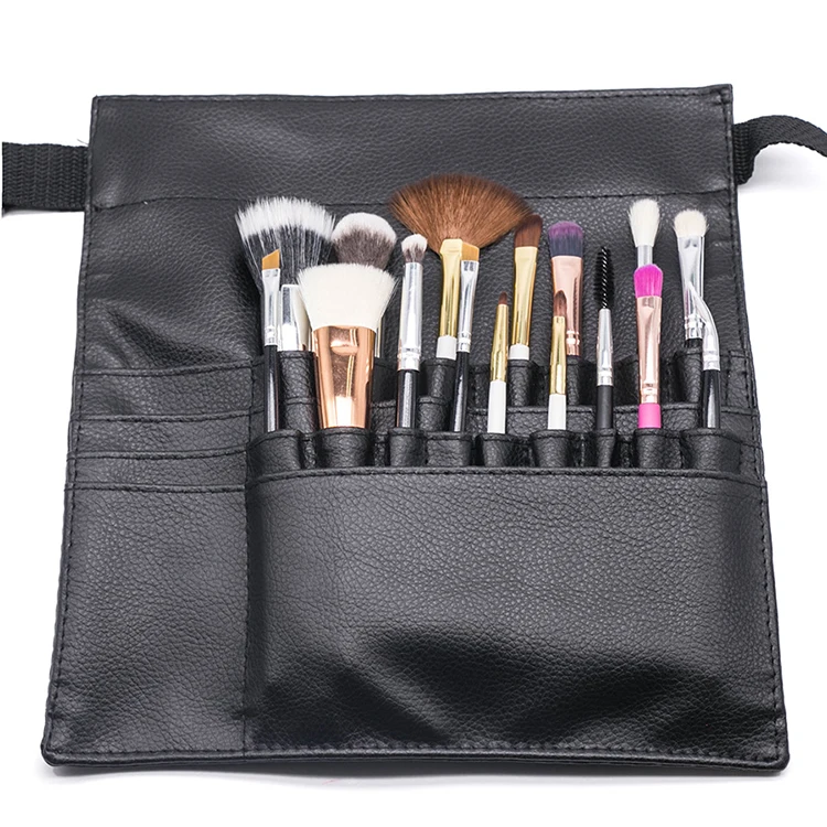 Makeup Brush Bag Professional Cosmetic Holder 20 Pockets Organizer Apron with Artist Brush Belt Waist Fanny Pack