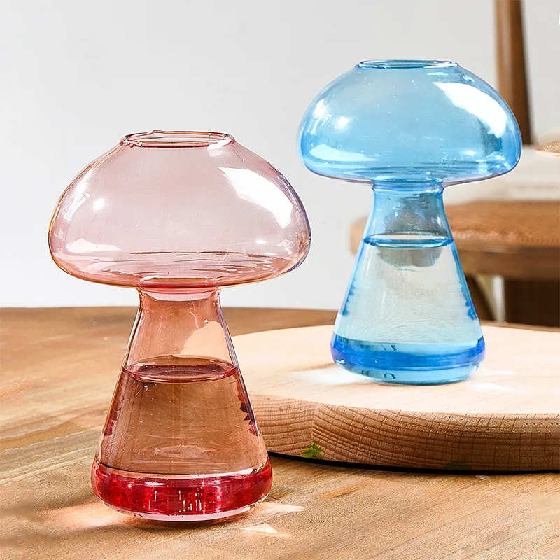 Low price mushroom-shaped glass tabletop Glass Flowers Vases For Home Decor