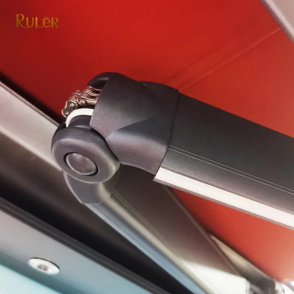 Motorized Full Cassette Retractable awning with LED light 30 years awning manufacturer outdoor Sunshade retractable awning