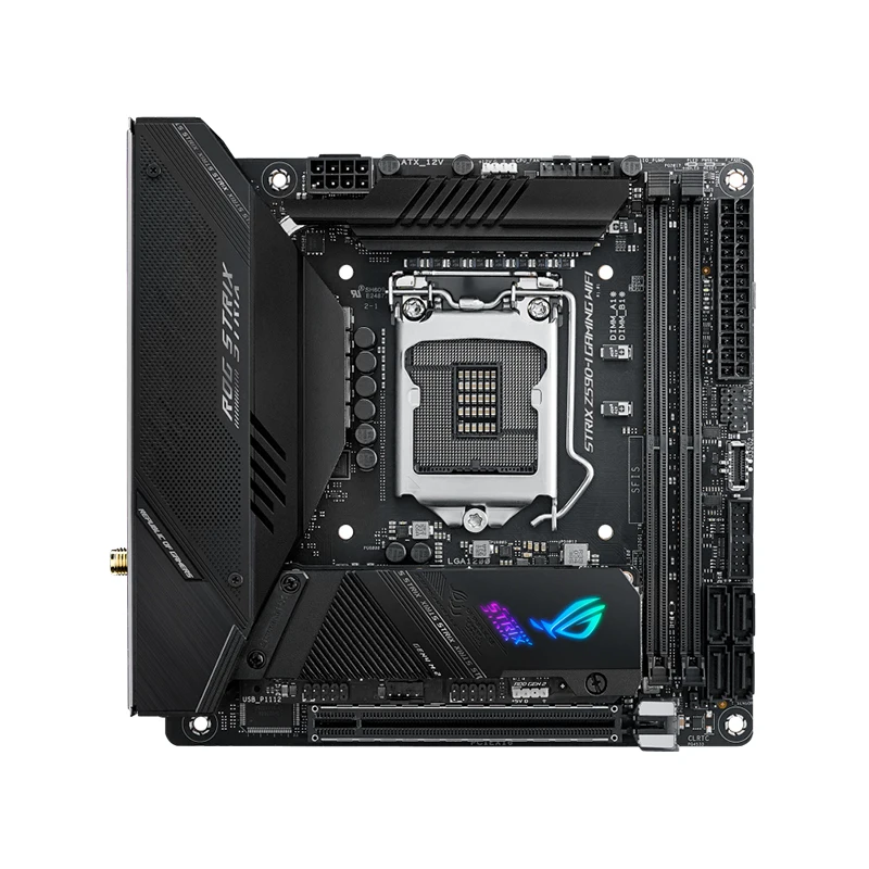 Для ASUS ROG STRIX Z590-I игровой Wi-Fi Z590 2,5 Gb Ethernet, два M.2 слотов для карт с радиаторы мини-itx материнская плата