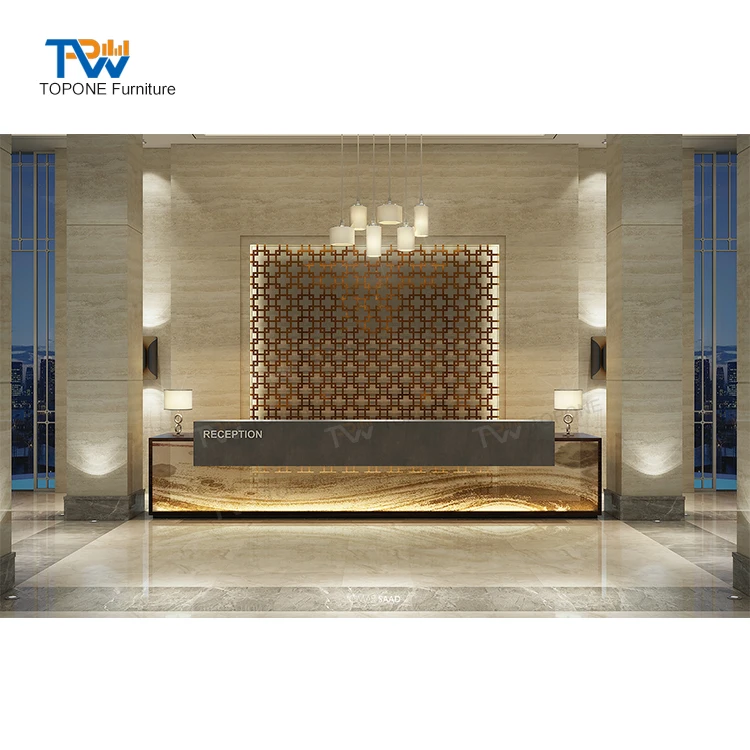 Modern designs hotel lobby reception desk hotel furniture 5 star hotel reception counter desk