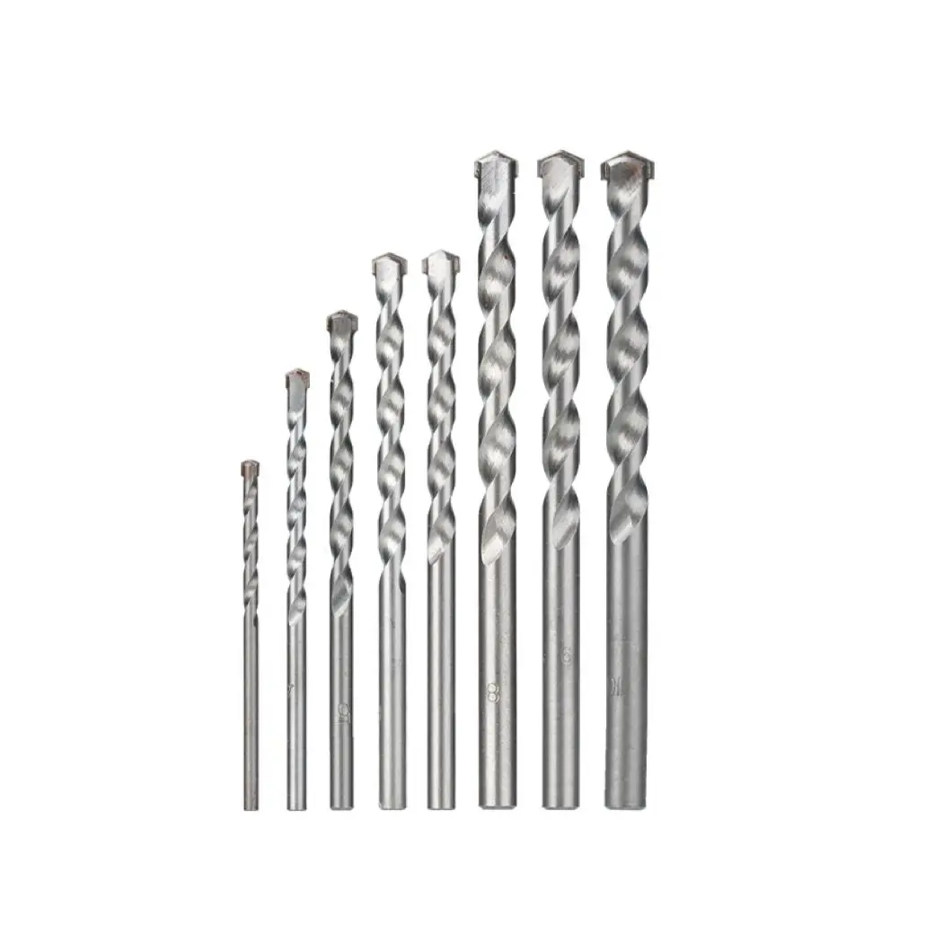 6PCS 3 4 5 6 7 8mm Masonry Round Shank Carbide Tipped Drill Bit Set for Concrete Brick Block