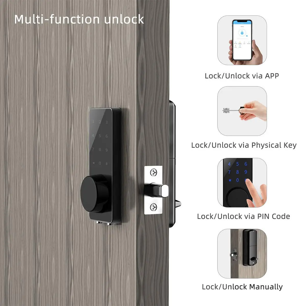 IP65 Waterproof Smart Electronic Door Lock Digital Fingerprint Smart Door Lock