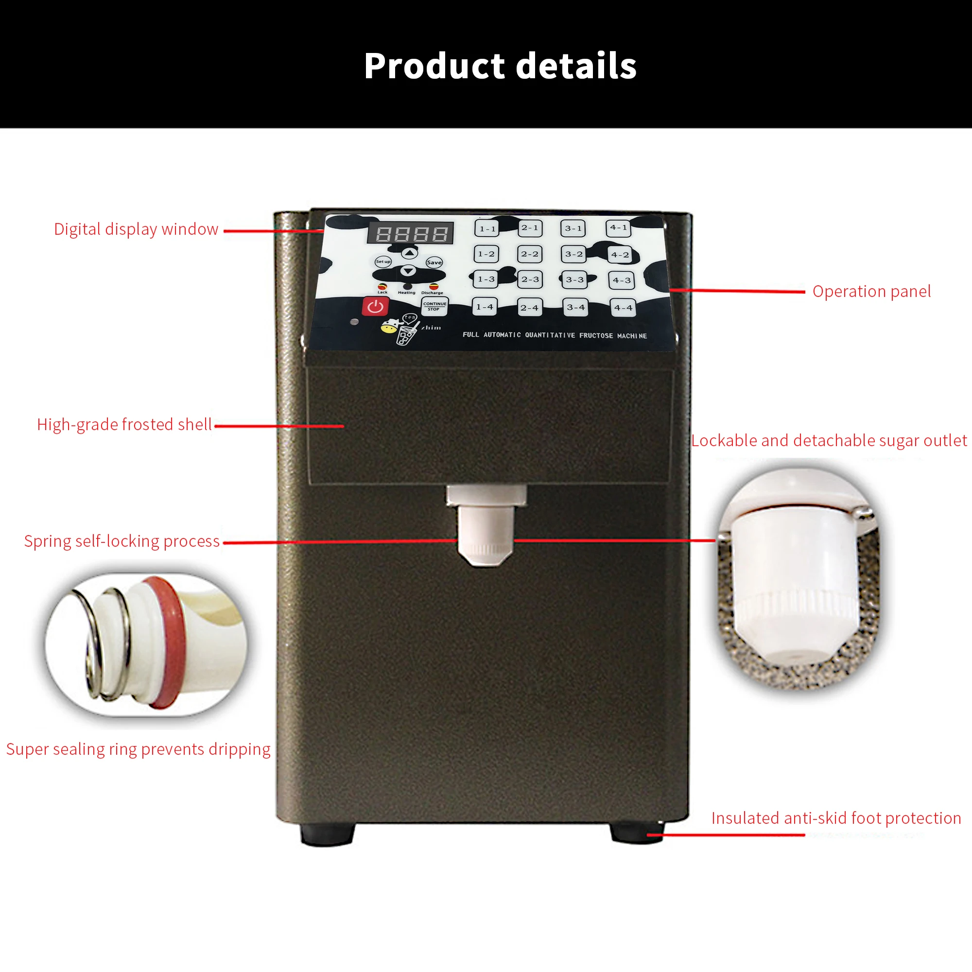 Bubble Fructose Aid Tea Equipment Sugar syrup Dispenser Fructose Quantitative Machine fructose dispenser machine