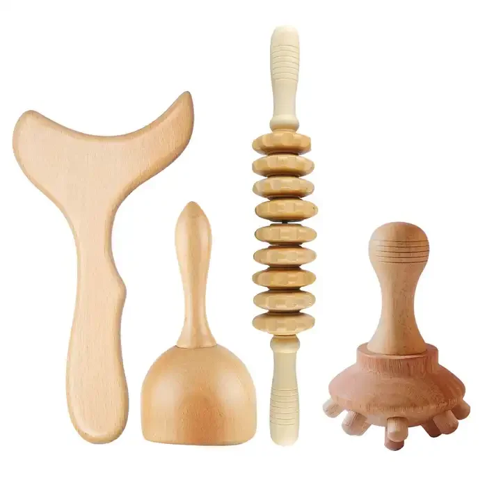 2024 Wholesale Wooden Massager Wood Therapy Massage Tools Body Wooden Therapy Massage Set for Relieving Muscle