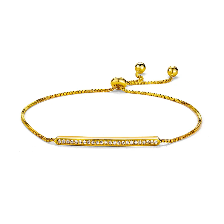 Loftilyjewelry Trend Sterling Silver Charm Gold Plated Bracelet Women Jewelry Adjustable Zircon 925 Sterling Silver Bracelet