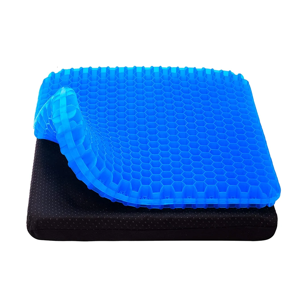 Gel Seat Cushion, Cooling seat Cushion Thick Big Breathable Honeycomb Design Absorbs Pressure Points Seat Cushion with Non-Slip