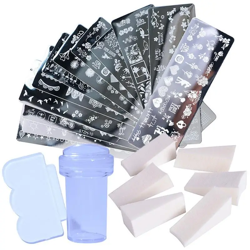 Набор для стемпинга и нейл-шаблон из нержавеющей стали Изображение лак для ногтей Stamp Plate трафарет для декорирования ногтей набор инструментов