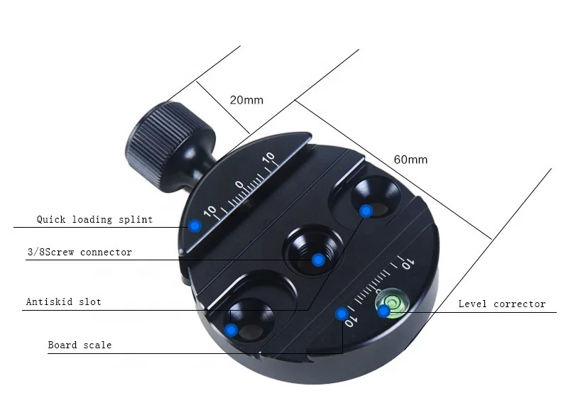 Manbily KZ-40 Camera Accessories Black Aluminum Alloy Quick Release Plate for Canon Nikon