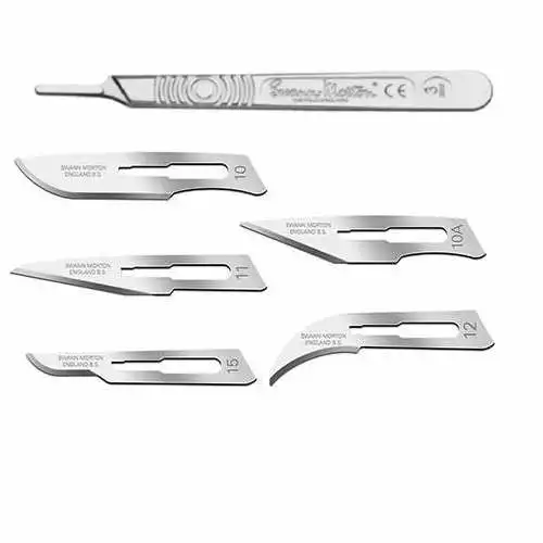 Scalpel Blades #22 Includes #4 Metal Handle Suitable for Dermaplaning, Crafts, Medical/Surgical Instruments/Equipment