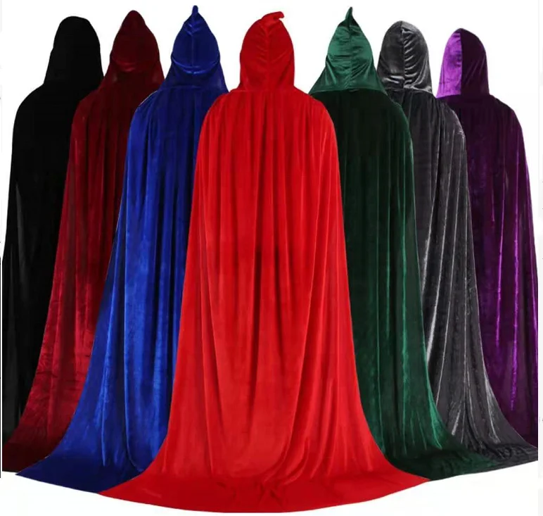 Wholesale High Quality Pleuche Material  80/120/140CM Multi Color Cloak for Adult Halloween Cosplay Party Dress UP
