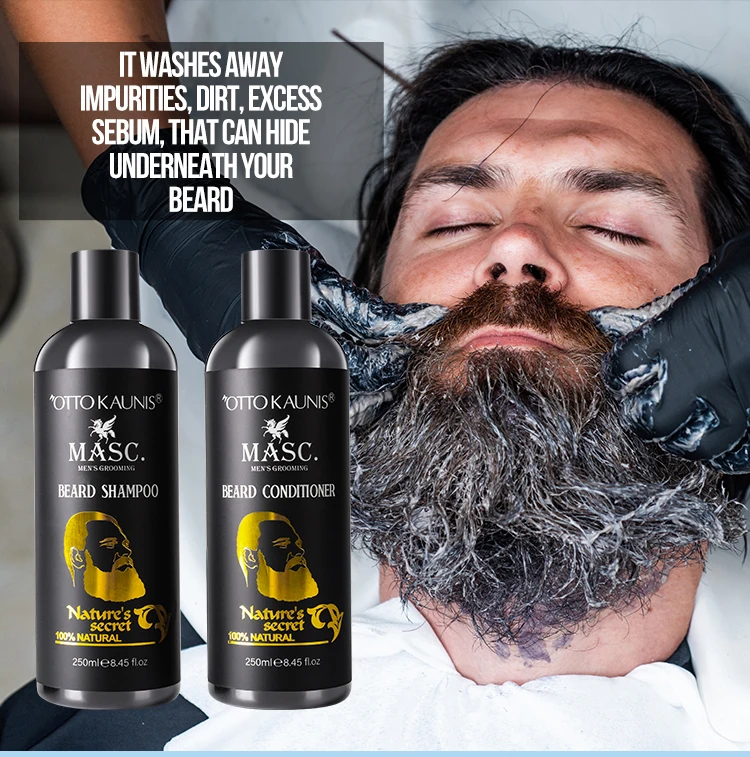 beard care products private label Sulfate Free Hydrating Shampoo and Conditioner for Men grooming Beard Wash