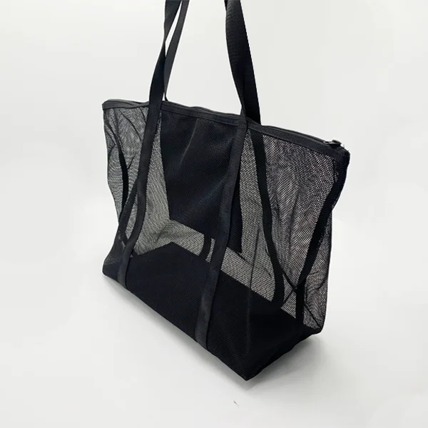 oyhb-381 Customized Fashion Print Large Mesh Tote Bag Personality Hollow Out Grid Beach Bag Nylon Waterproof Beach Bag