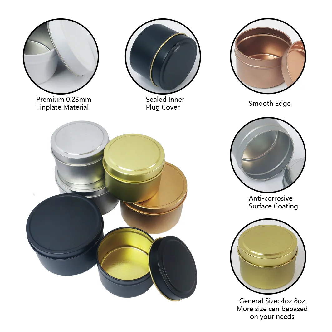 Home Decoration Candle Tins Candle Molds With Lid Empty Tinplate Scented Candle Pronted Jar Paint Metal Vessels Tin Gift Can
