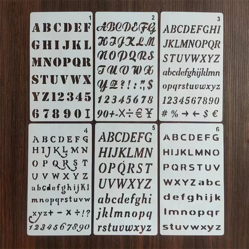 12 Pack Letter Stencils, 4 x 7 Inch Alphabet Stencils, Letter Painting Stencils For Journal Notebook, Diary, Scrapbook